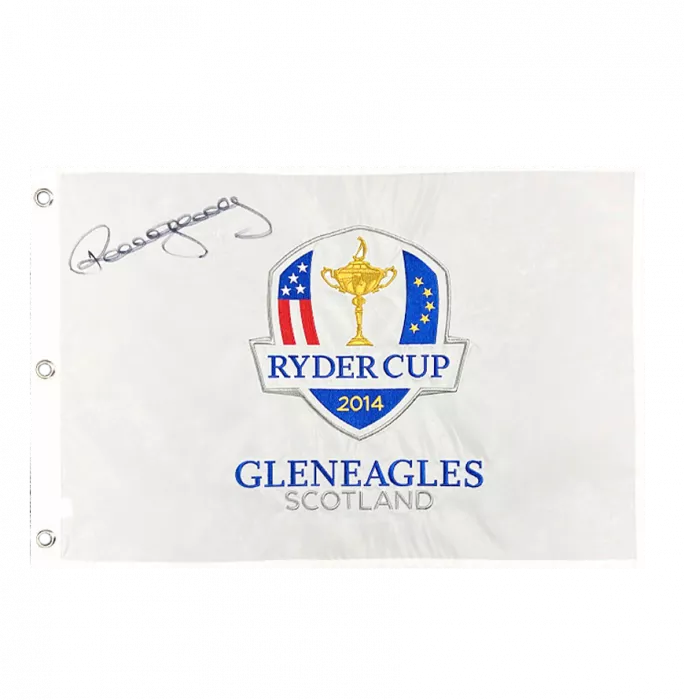 Paul McGinley Signed 2014 Ryder Cup Pin Flag: Gleneagles