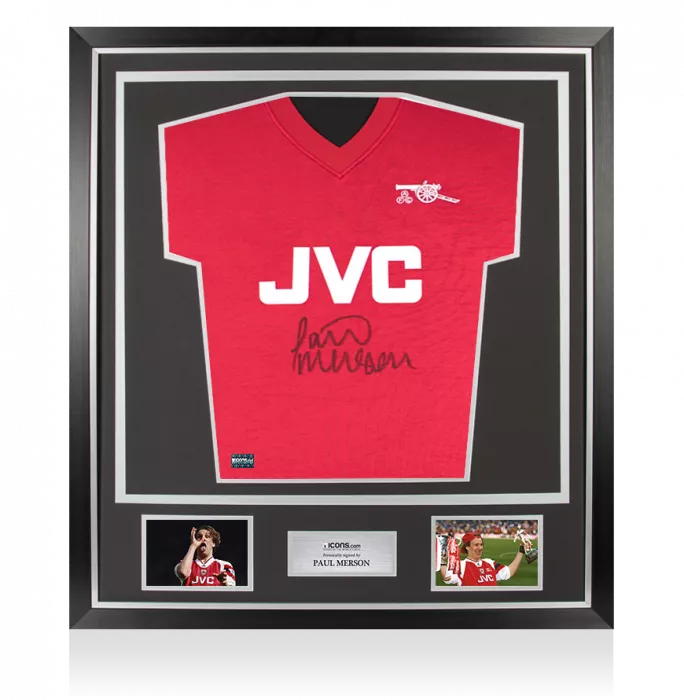 Paul Merson Front Signed Arsenal Home Shirt In Classic Frame