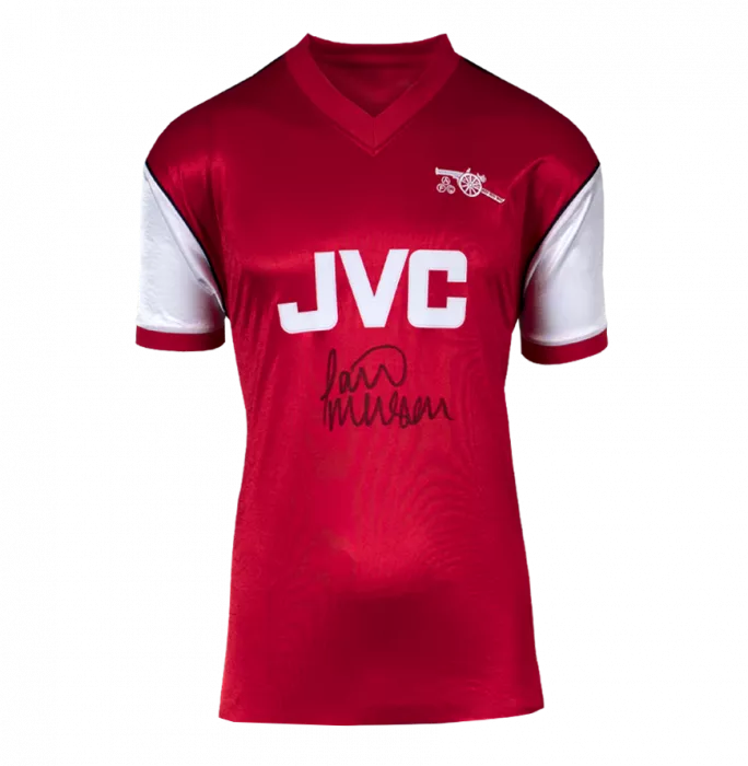 Paul Merson Front Signed Arsenal Home Shirt In Hero Frame: Option 1