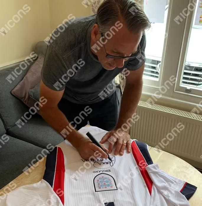 Paul Merson Front Signed England 1998 Home Shirt In Classic Frame