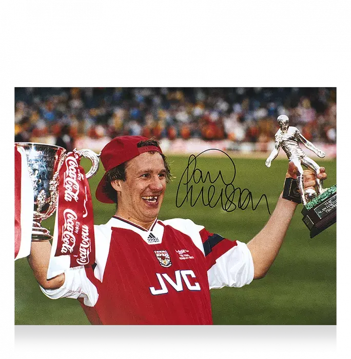 Paul Merson Signed Arsenal Photo: 1993 League Cup Winner