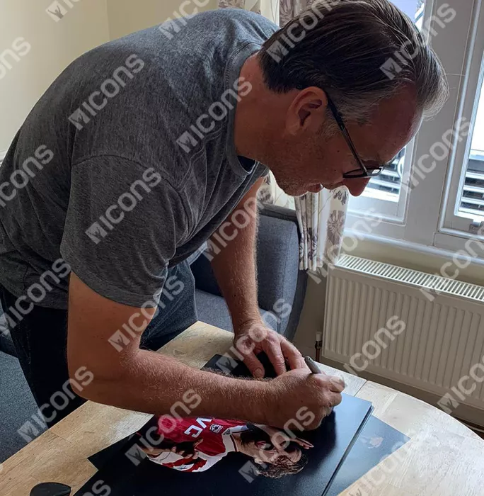 Paul Merson Signed Arsenal Photo In Black Wooden Frame: Legendary Celebration