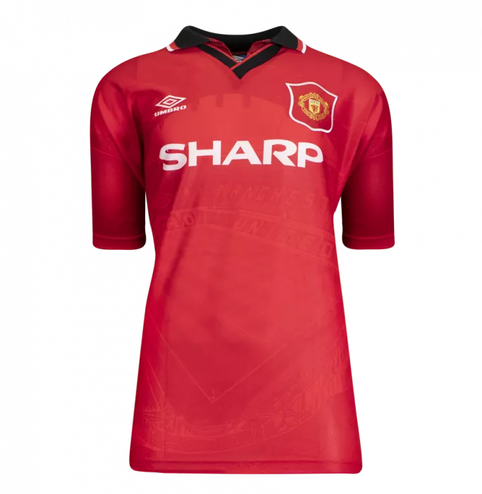 Paul Scholes Back Signed Manchester United 1994-96 Home Shirt In Hero Frame: Option 1