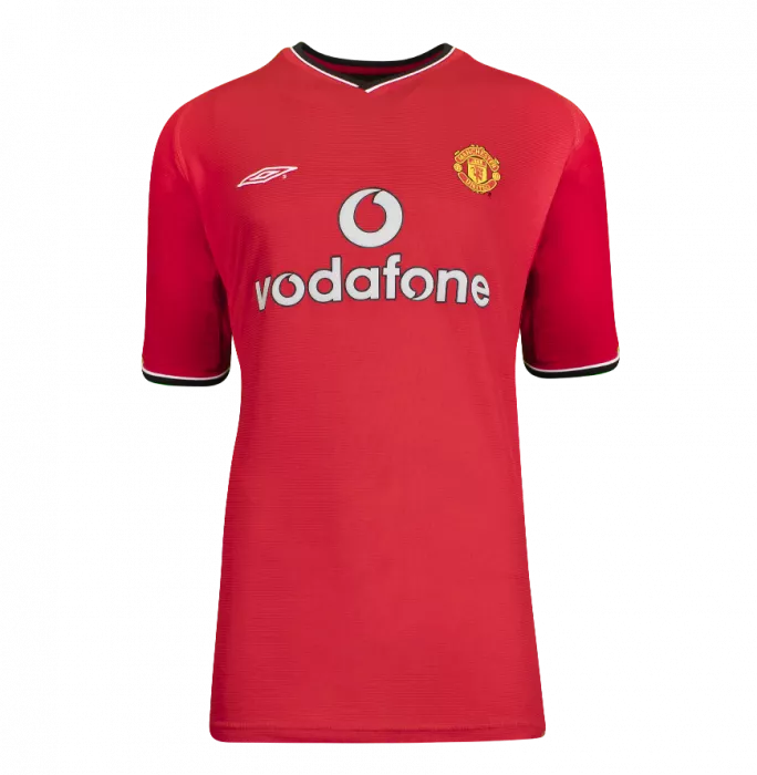 Paul Scholes Back Signed Manchester United 2000-02 Home Shirt