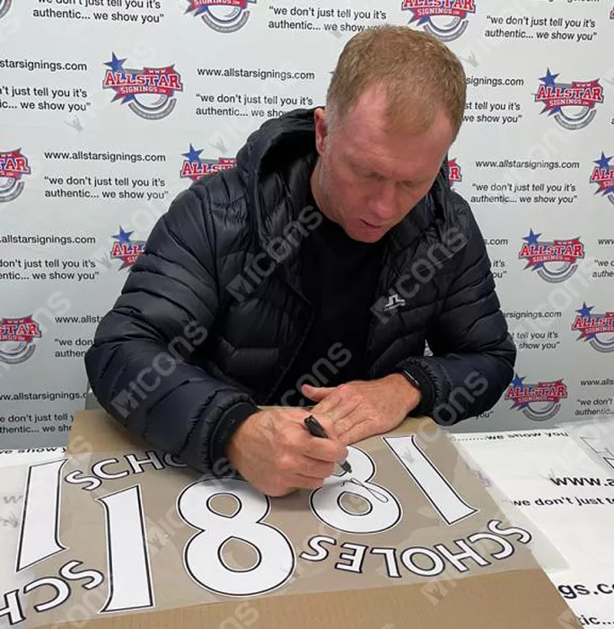 Paul Scholes Back Signed Manchester United 2021-22 Home Shirt In Deluxe Packaging