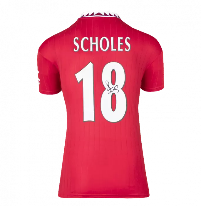 Paul Scholes Back Signed Manchester United 2022-23 Home Shirt In Deluxe Packaging