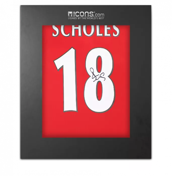 Paul Scholes Back Signed Manchester United 2022-23 Home Shirt In Deluxe Packaging