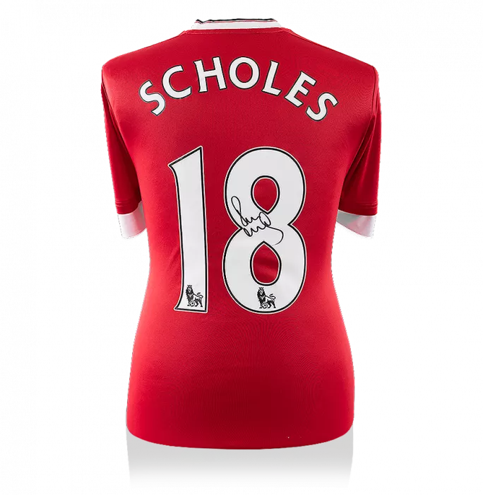 Paul Scholes Back Signed Modern Manchester United Home Shirt