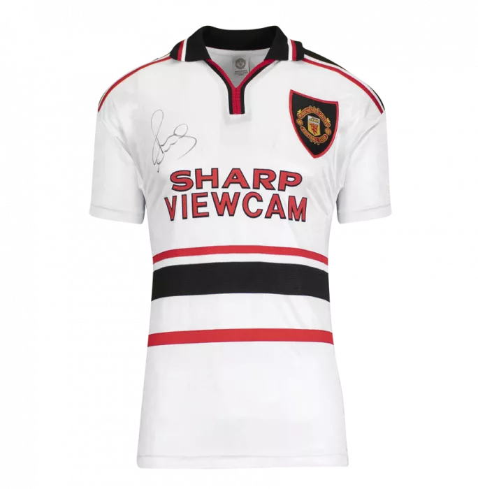 Paul Scholes Front Signed Manchester United 1999 Away Shirt In Classic Frame