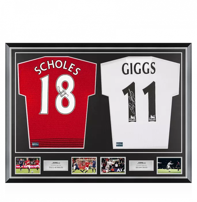 Paul Scholes & Ryan Giggs Signed Manchester United Shirts In Classic Dual Frame