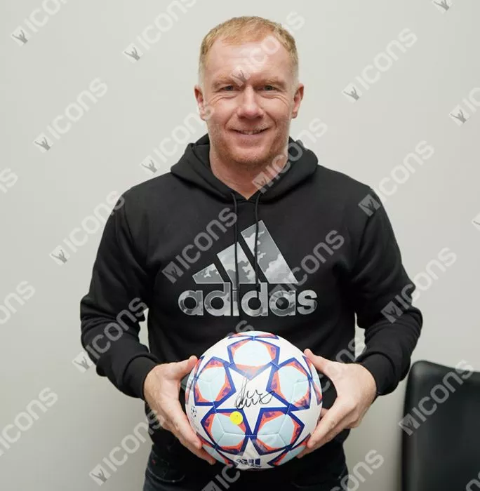 Paul Scholes Signed UEFA Champions League Football