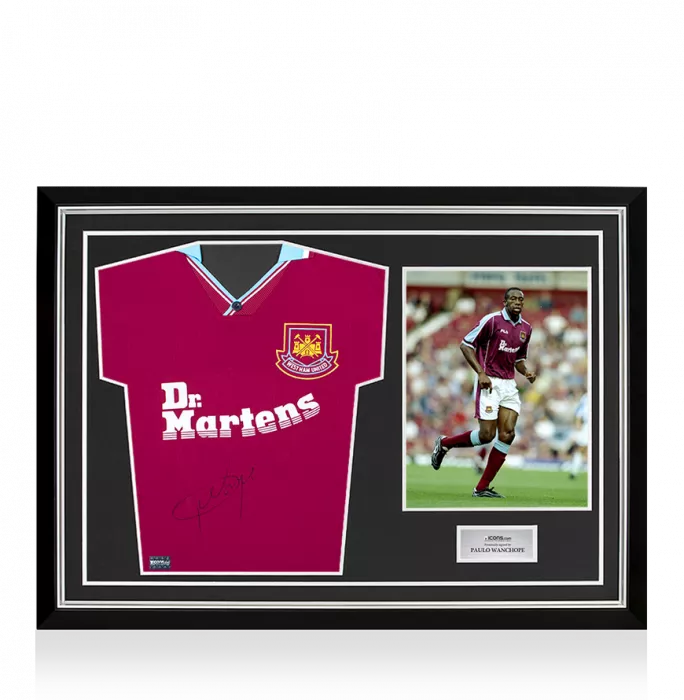 Paulo Wanchope Front Signed West Ham United 2000 Home Shirt In Hero Frame: Option 1