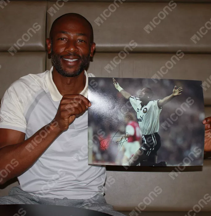Paulo Wanchope Signed Derby County Photo In Black Wooden Frame: Goal Vs Arsenal