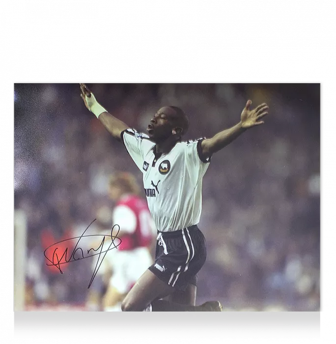 Paulo Wanchope Signed Derby County Photo In Black Wooden Frame: Goal Vs Arsenal
