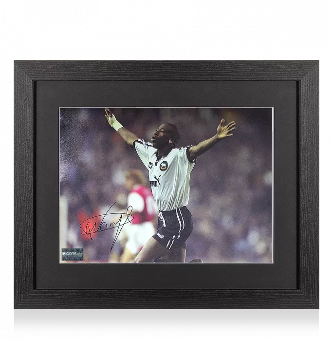 Paulo Wanchope Signed Derby County Photo In Black Wooden Frame: Goal vs Arsenal