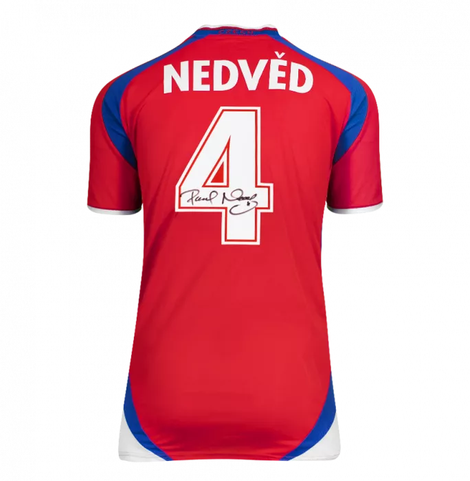 Pavel Nedved Back Signed Czech Republic 2000-02 Home Shirt In Hero Frame: Option 1