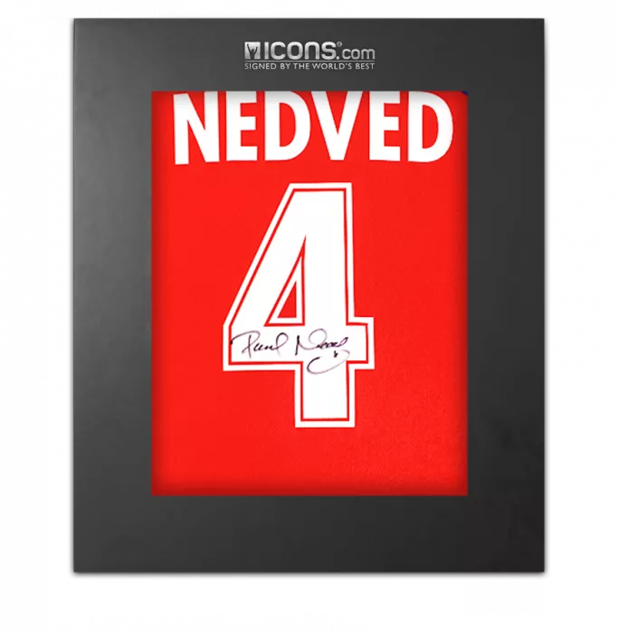 Pavel Nedved Back Signed Czech Republic 2000-02 Home Shirt In Deluxe Packaging