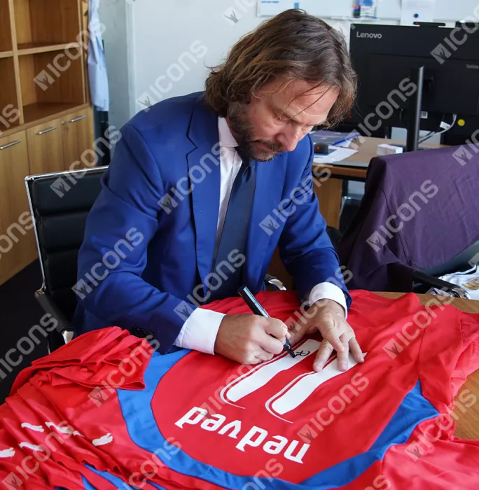 Pavel Nedved Back Signed Czech Republic 2006-08 Shirt In Hero Frame: Option 1