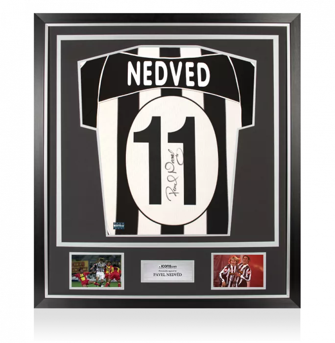 Pavel Nedved Back Signed Juventus 2002-03 Home Shirt In Classic Frame