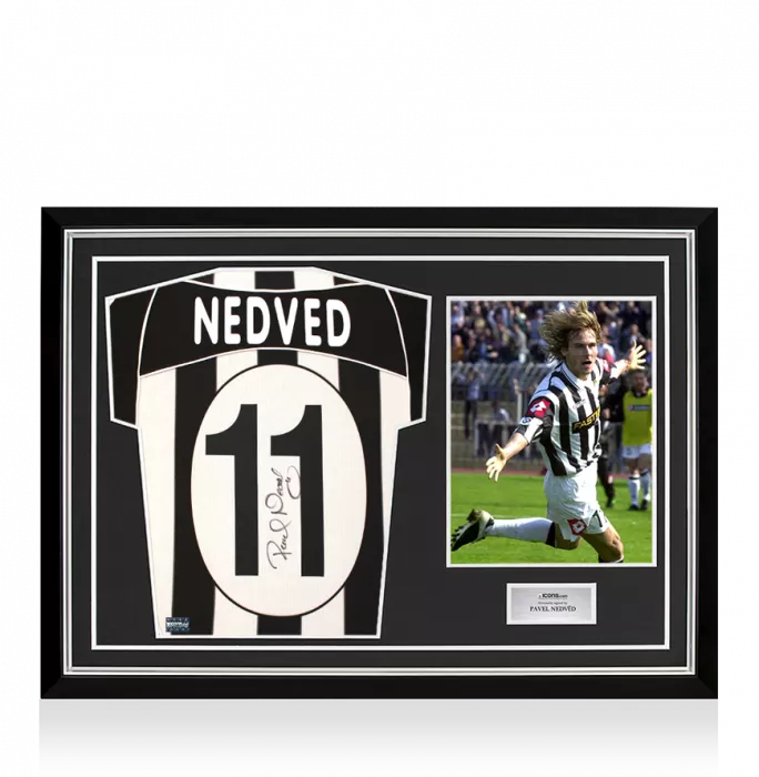 Pavel Nedved Back Signed Juventus 2002-03 Home Shirt In Hero Frame: Option 1