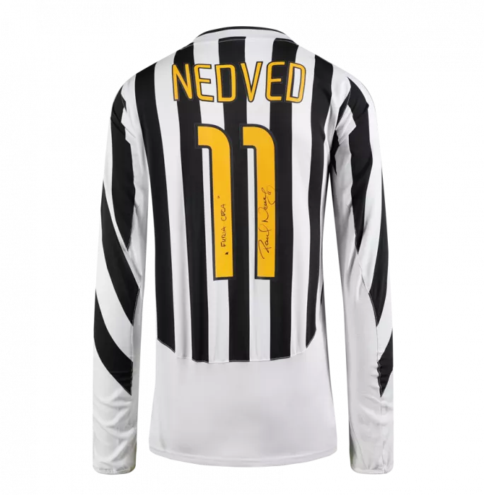 Pavel Nedved Back Signed Juventus 2003-04 Home Shirt - Furia Ceca Inscription In Classic Frame