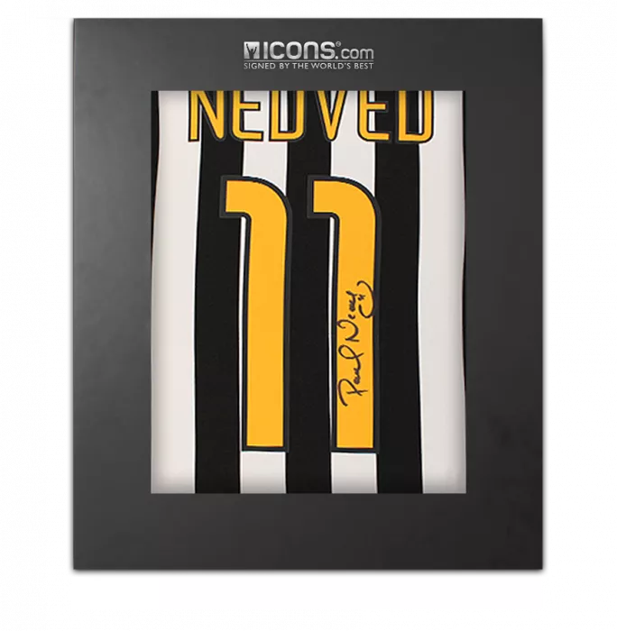Pavel Nedved Back Signed Juventus 2003-04 Home Shirt In Deluxe Packaging