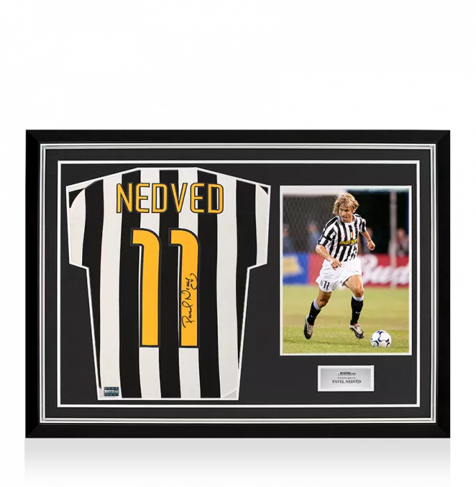 Pavel Nedved Back Signed Juventus 2003-04 Home Shirt In Hero Frame: Option 1