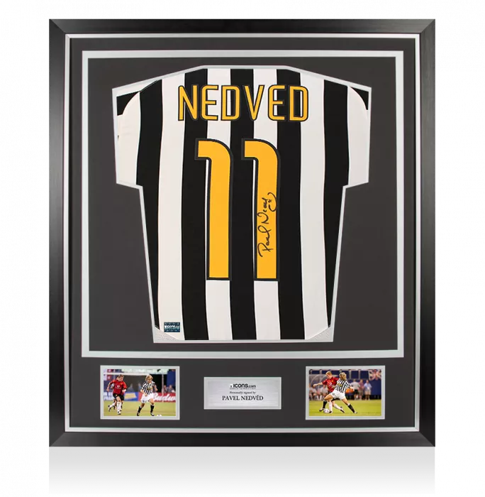 Pavel Nedved Back Signed Juventus 2003-04 Home Shirt In Classic Frame