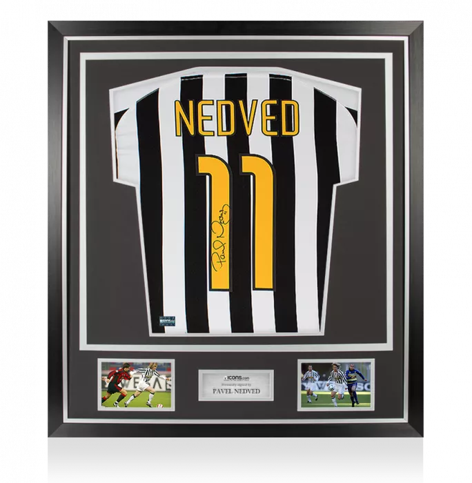 Pavel Nedved Back Signed Juventus 2003-04 Home Shirt In Classic Frame