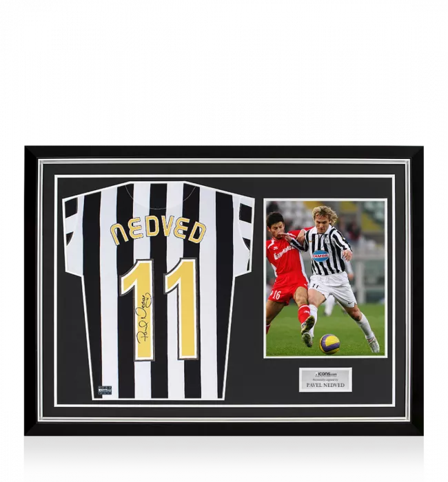 Pavel Nedved Back Signed Juventus 2006-07 Home Shirt In Hero Frame: Option 1