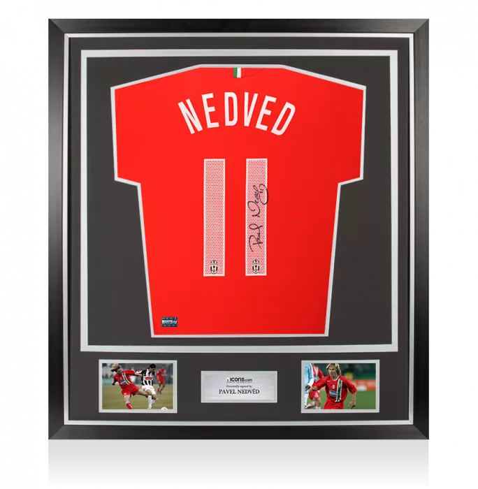 Pavel Nedved Back Signed Juventus 2006-07 Third Shirt In Classic Frame