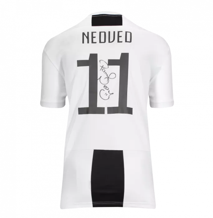 Pavel Nedved Back Signed Juventus 2018-19 Home Shirt With Fan Style Numbers In Hero Frame: Option 1