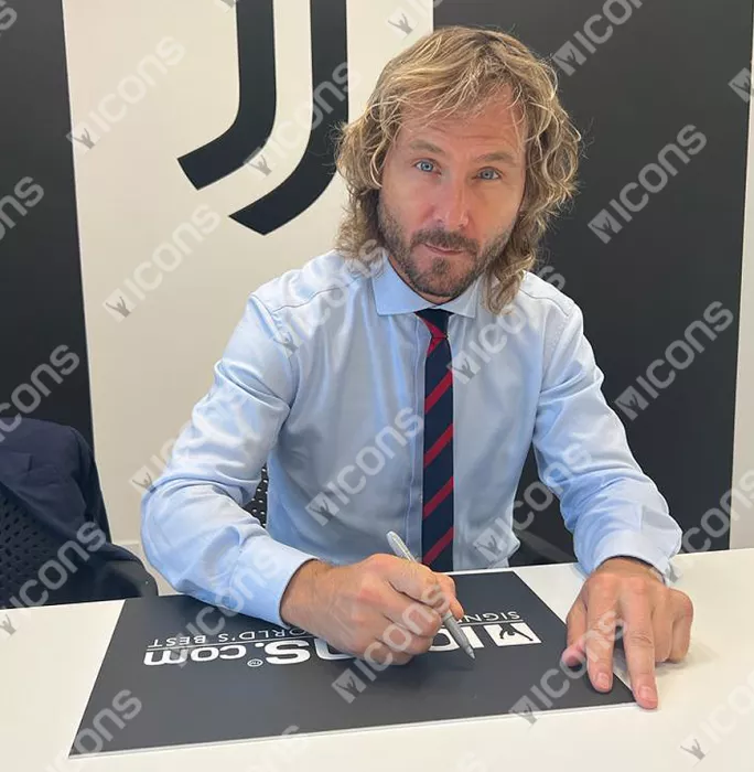 Pavel Nedved Back Signed Juventus 2018-19 Home Shirt With Fan Style Numbers