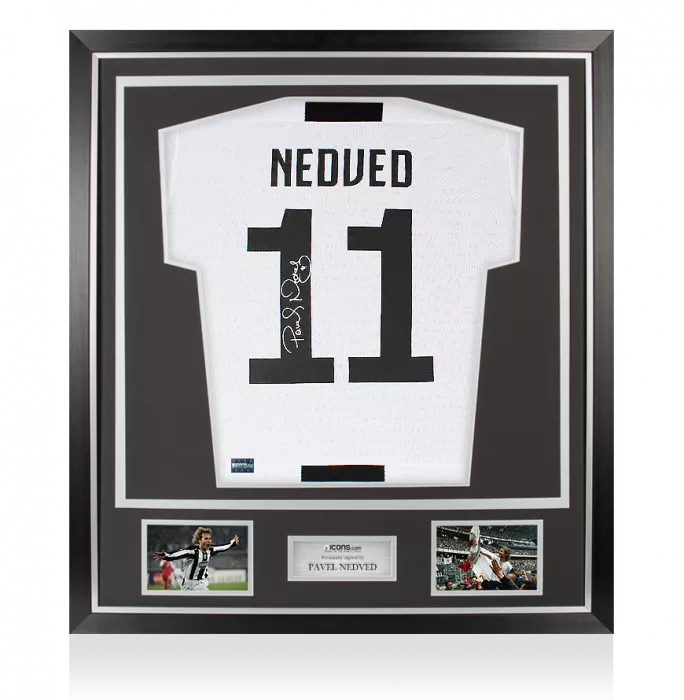 Pavel Nedved Back Signed Juventus 2018-19 Home Shirt In Classic Frame