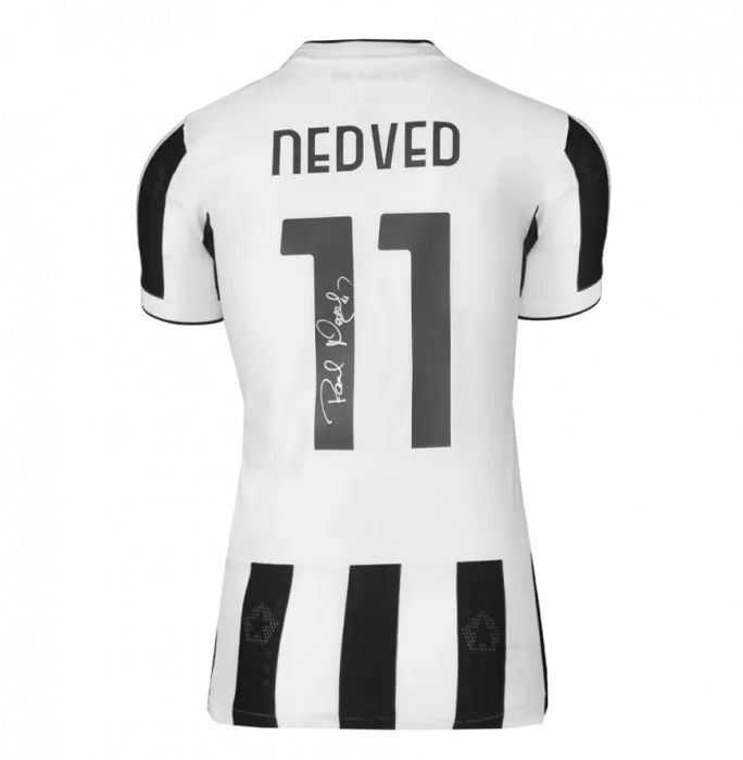 Pavel Nedved Back Signed Juventus 2021-22 Home Shirt With Fan Style Numbers In Hero Frame: Option 1