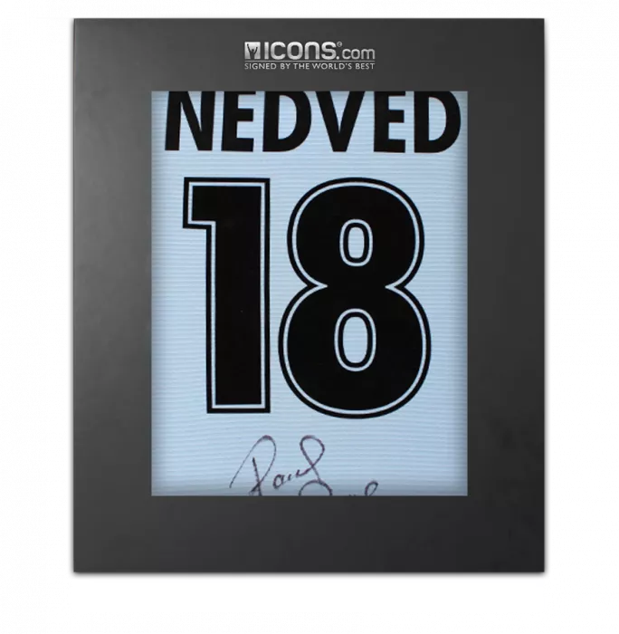 Pavel Nedved Back Signed SS Lazio 1998-00 Home Shirt In Deluxe Packaging