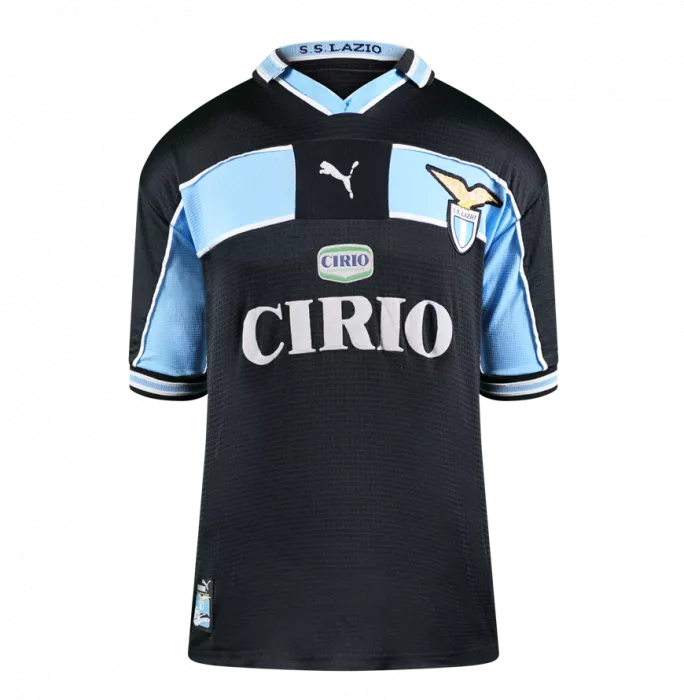 Pavel Nedved Back Signed SS Lazio 1998-99 Away Shirt In Classic Frame