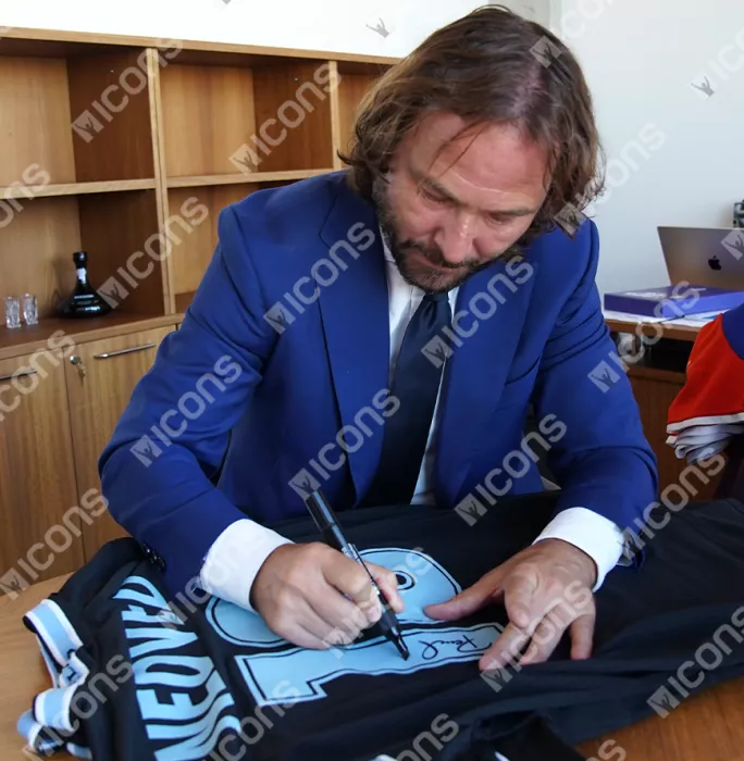 Pavel Nedved Back Signed SS Lazio 1998-99 Away Shirt In Classic Frame