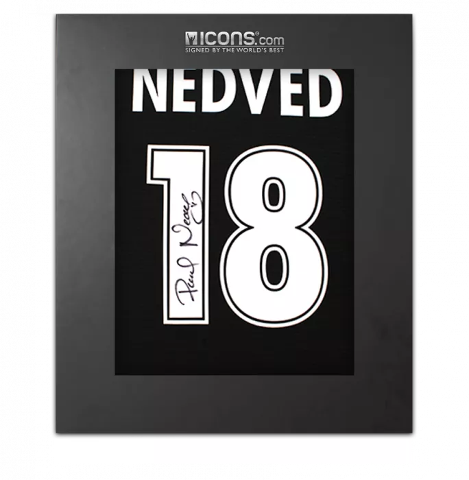 Pavel Nedved Back Signed SS Lazio 1998-99 Away Shirt In Deluxe Packaging