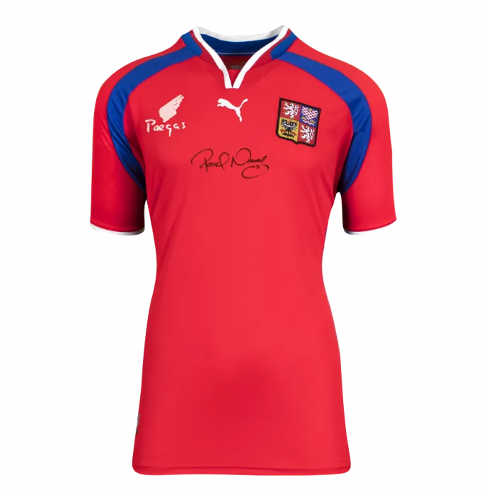 Pavel Nedved Front Signed Czech Republic 2000-02 Home Shirt In Deluxe Packaging