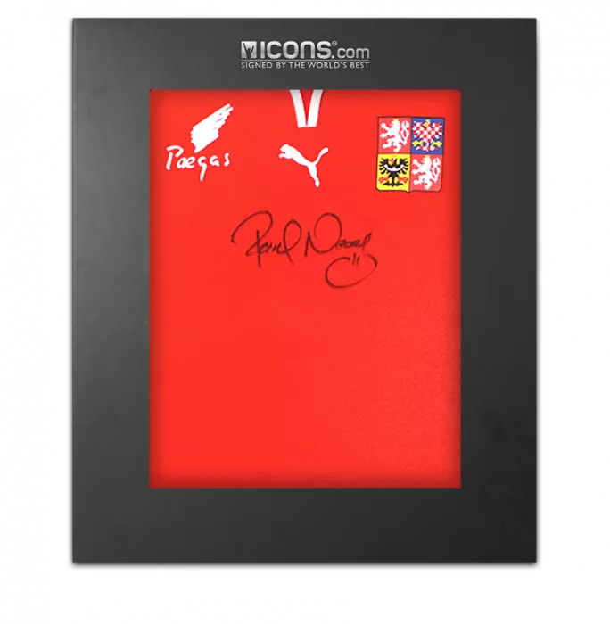 Pavel Nedved Front Signed Czech Republic 2000-02 Home Shirt In Deluxe Packaging