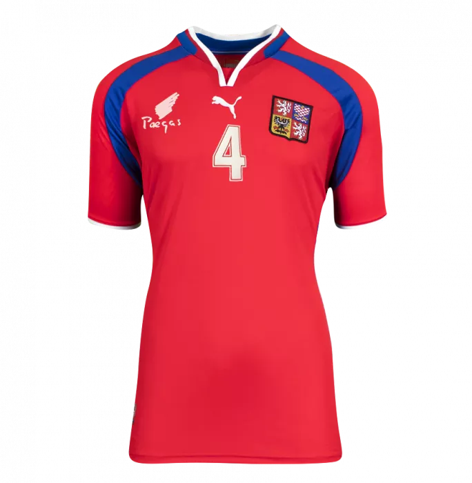 Pavel Nedved Official 2002 FIFA World Cup™ Back Signed And Framed Czech Republic 2000-02 Home Shirt