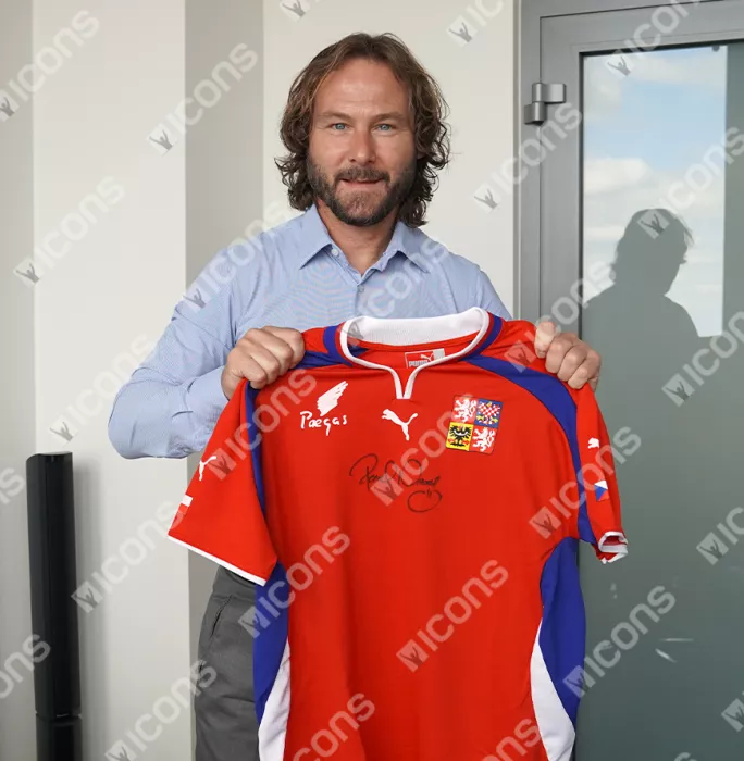 Pavel Nedved Official 2002 FIFA World Cup™ Front Signed And Framed Czech Republic 2000-02 Home Shirt