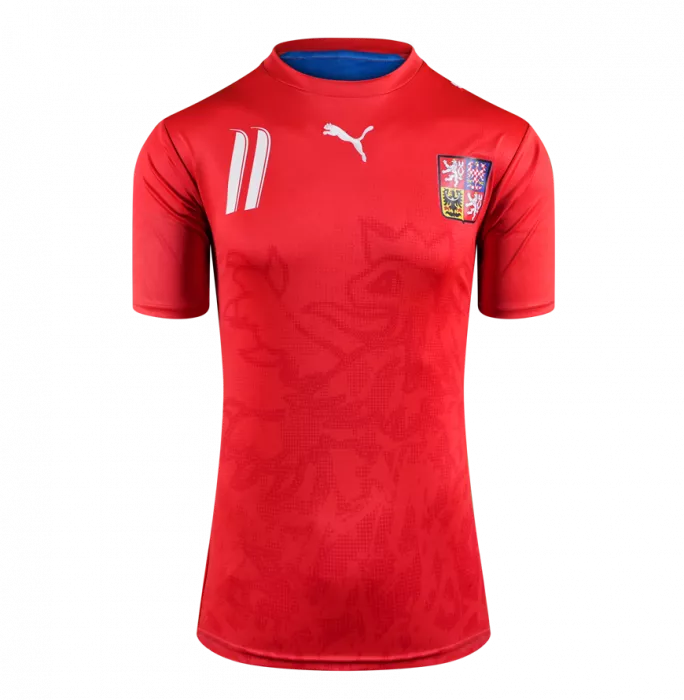 Pavel Nedved Official 2006 FIFA World Cup™ Back Signed And Hero Framed Czech Republic 2006-07 Home Shirt