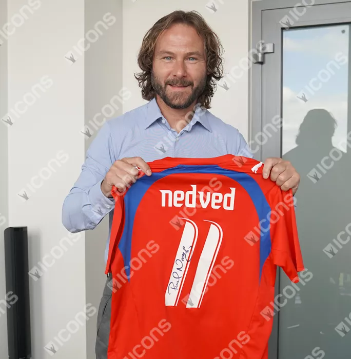 Pavel Nedved Official 2006 FIFA World Cup™ Back Signed And Framed Czech Republic 2006-07 Home Shirt