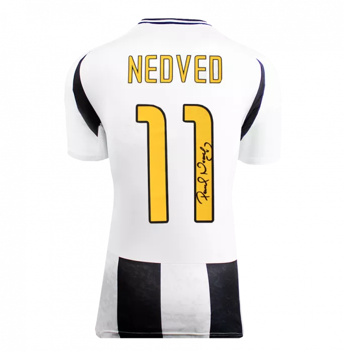 Pavel Nedved Official Ballon D'Or™ Back Signed And Hero Framed Juventus 2024-25 Home Shirt With Fan Style Numbers