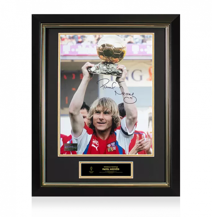 Pavel Nedved Official Ballon d'Or™ Signed and Framed Czech Republic Photo: 2003 Ballon d'Or Winner