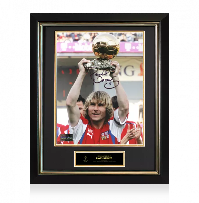 Pavel Nedved Official Ballon d'Or™ Signed and Framed Czech Republic Photo: 2003 Ballon d'Or Winner