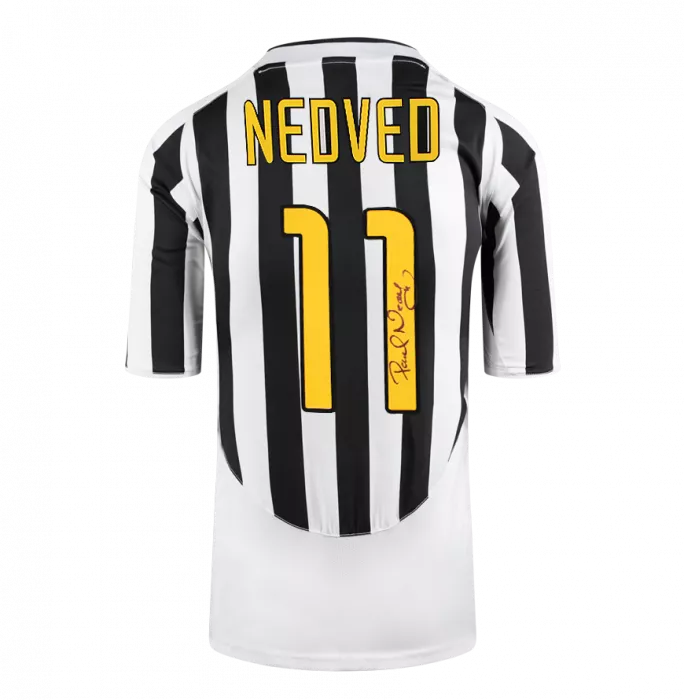 Pavel Nedved Official UEFA Champions League Back Signed And Hero Framed Juventus 2003-04 Home Shirt
