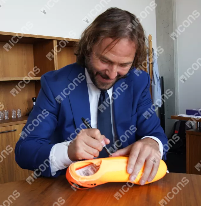 Pavel Nedved Signed Adidas Boot In Acrylic Case